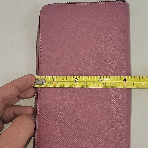 Coach Outlet Pink Pebbled Leather Women's Wristlet - Picture 9 of 9